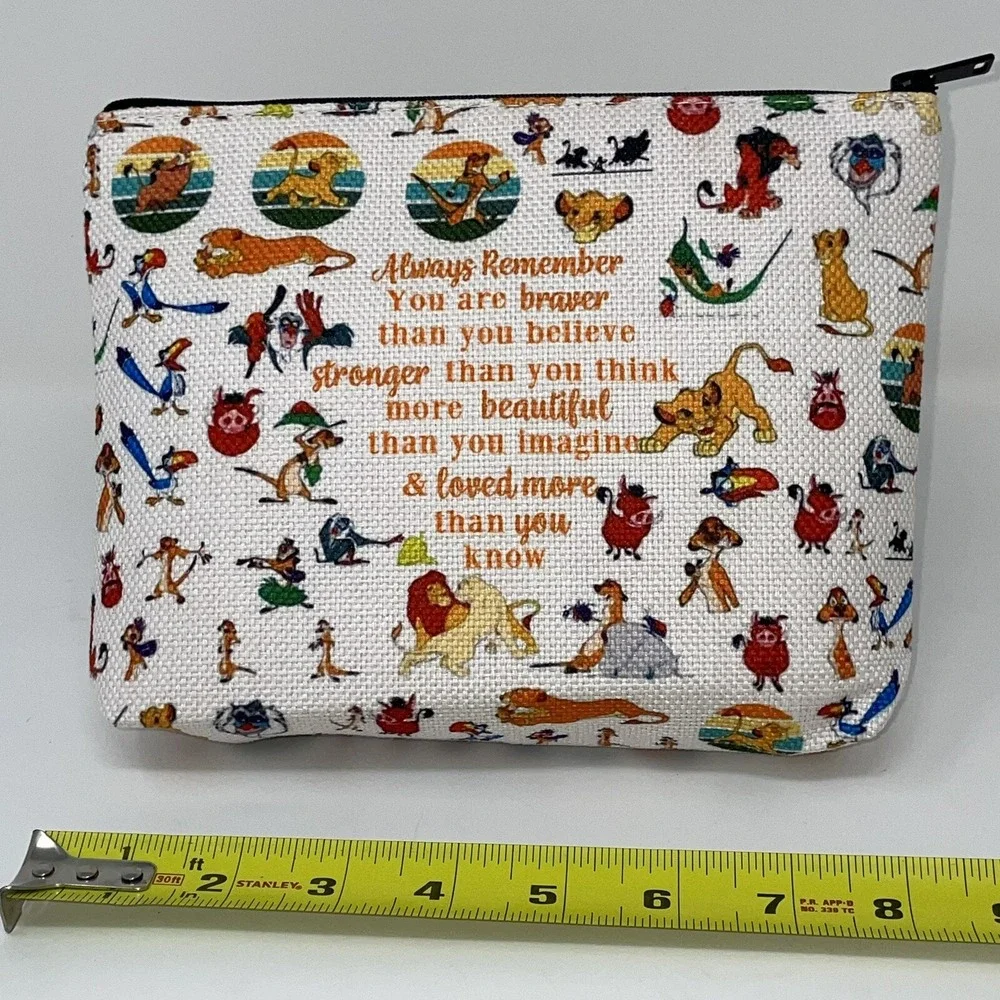 Disney Lion King Bag Hakuna Matata Cosmetic Makeup Zipper Pumba Timon Nala‎ Zazu